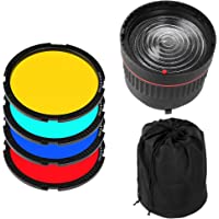 Fotga 10 x Lente de enfoque Studio luz condensador para ajustar F Flash LED luz + 4 Filtros